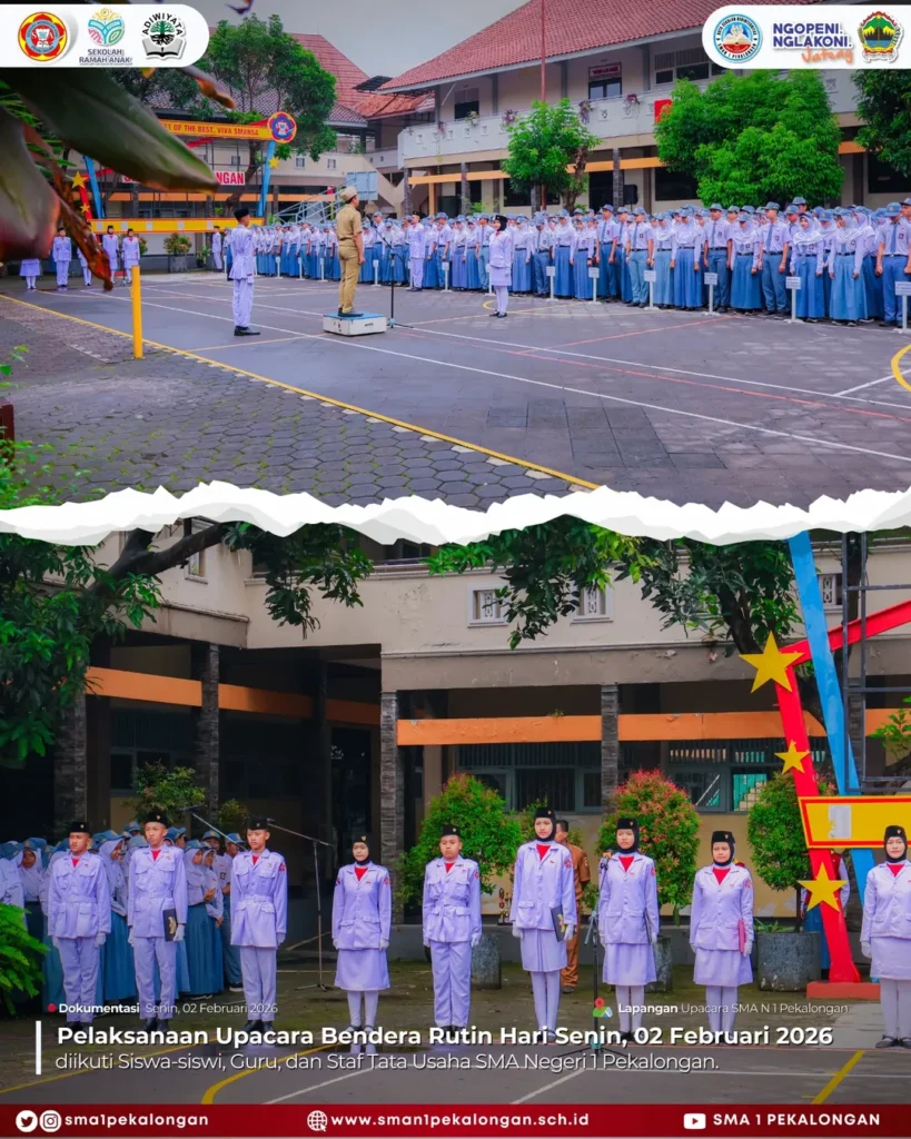 🇮🇩 Upacara Bendera Senin Rutin – SMAN 1 Pekalongan 🇮🇩Upacara bendera merupakan bagian penti (3)