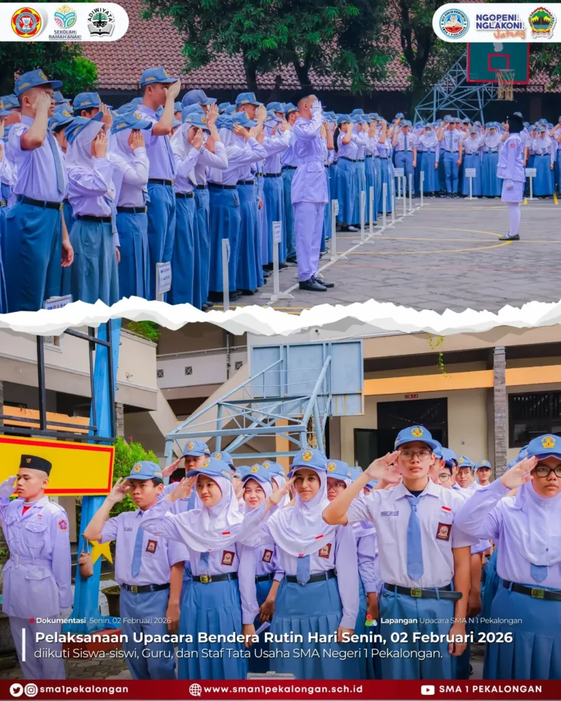 🇮🇩 Upacara Bendera Senin Rutin – SMAN 1 Pekalongan 🇮🇩Upacara bendera merupakan bagian penti (6)