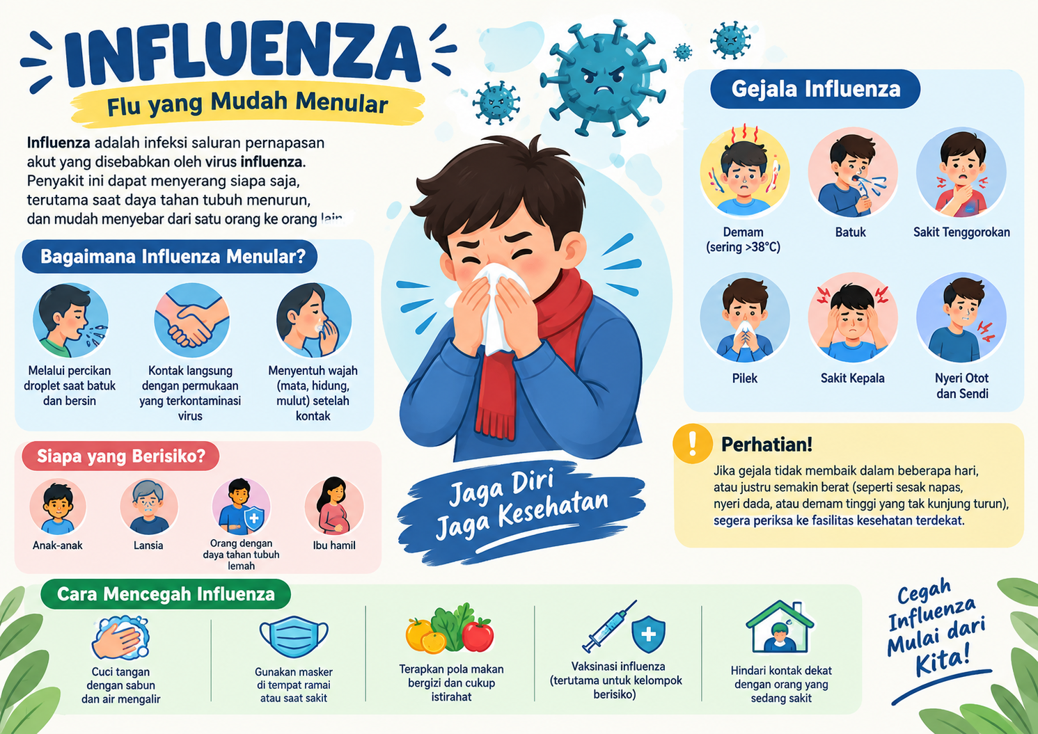 Friendly Influenza Prevention Infographic